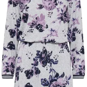 B.Young Abito donna grigio fantasia floreale