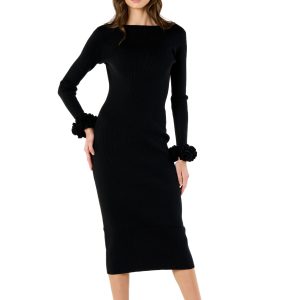 Abito maglia polsi rose