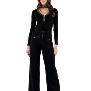 Maglia bottoni collo & scollo a V