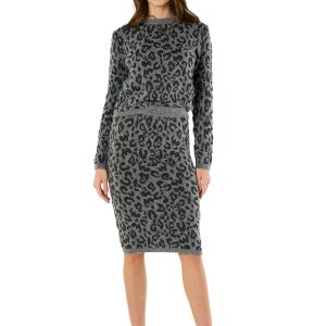 Girocollo maglia  jacquard maculato