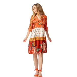 Egatex Abito stampato a maniche corte – Etnico chic