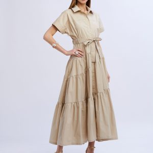 Abito chemisier cotone con balze