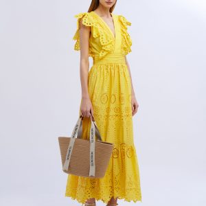 Abito cotone sangallo volant