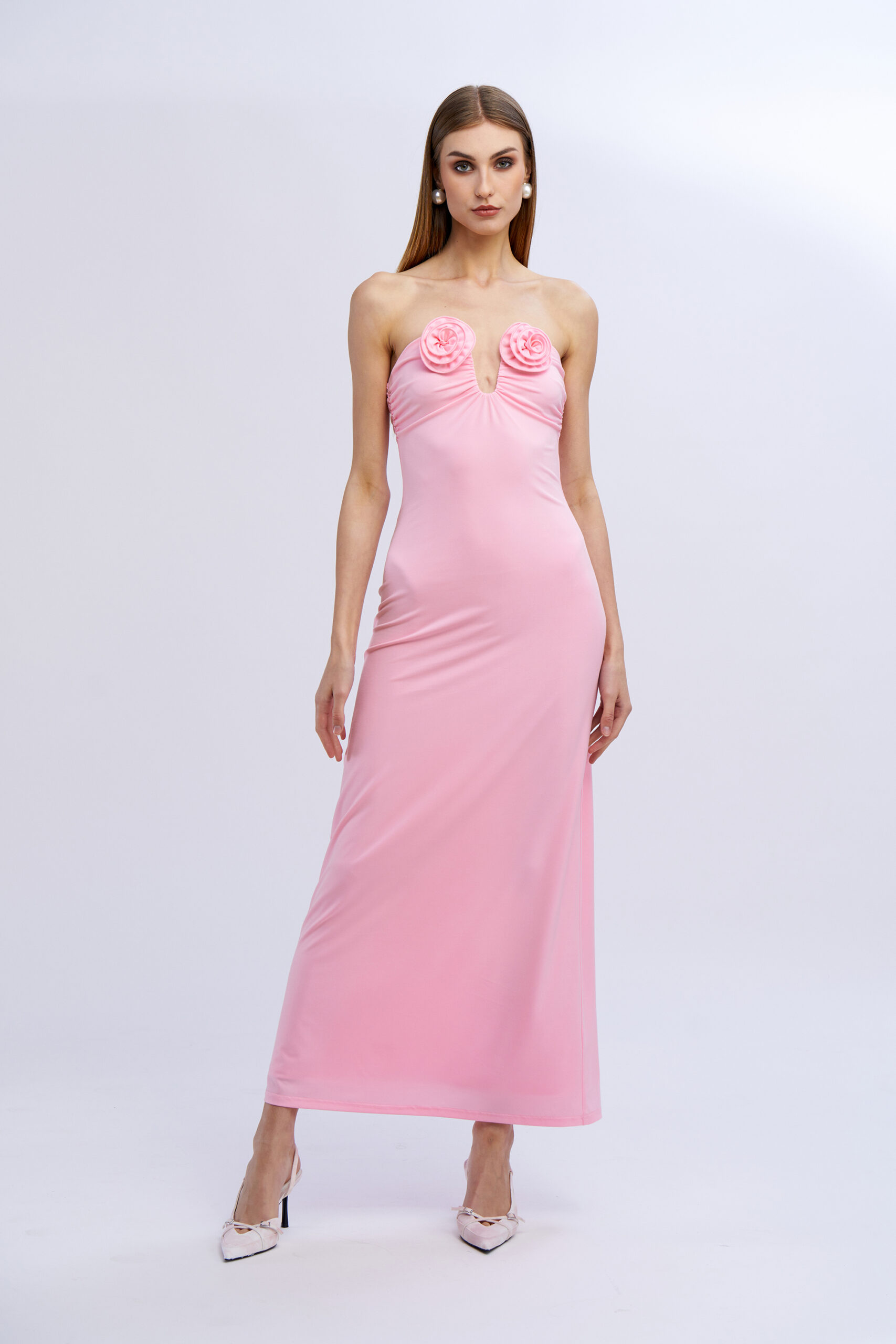 Abito Aurora lungo doppia rosa - immagine 7