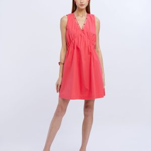 Abito corto cotone con string al collo