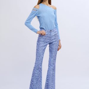 Pantalone zampa stampato