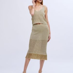 Gonna lunga con frange