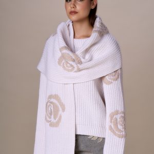 Sciarpa ricamo rose