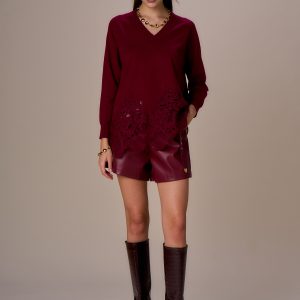 Maxi maglia fondo pizzo