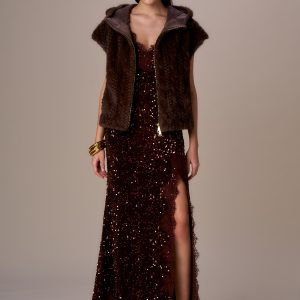 Gilet simil pelliccia lavorata