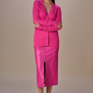 Cardigan trecce diamanti