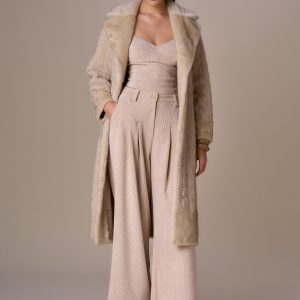 Cappotto simil pelliccia lavorata