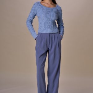 Pantalone largo con pinces