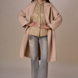 Cappotto con gilet in piuma