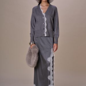 Cardigan pizzo collo