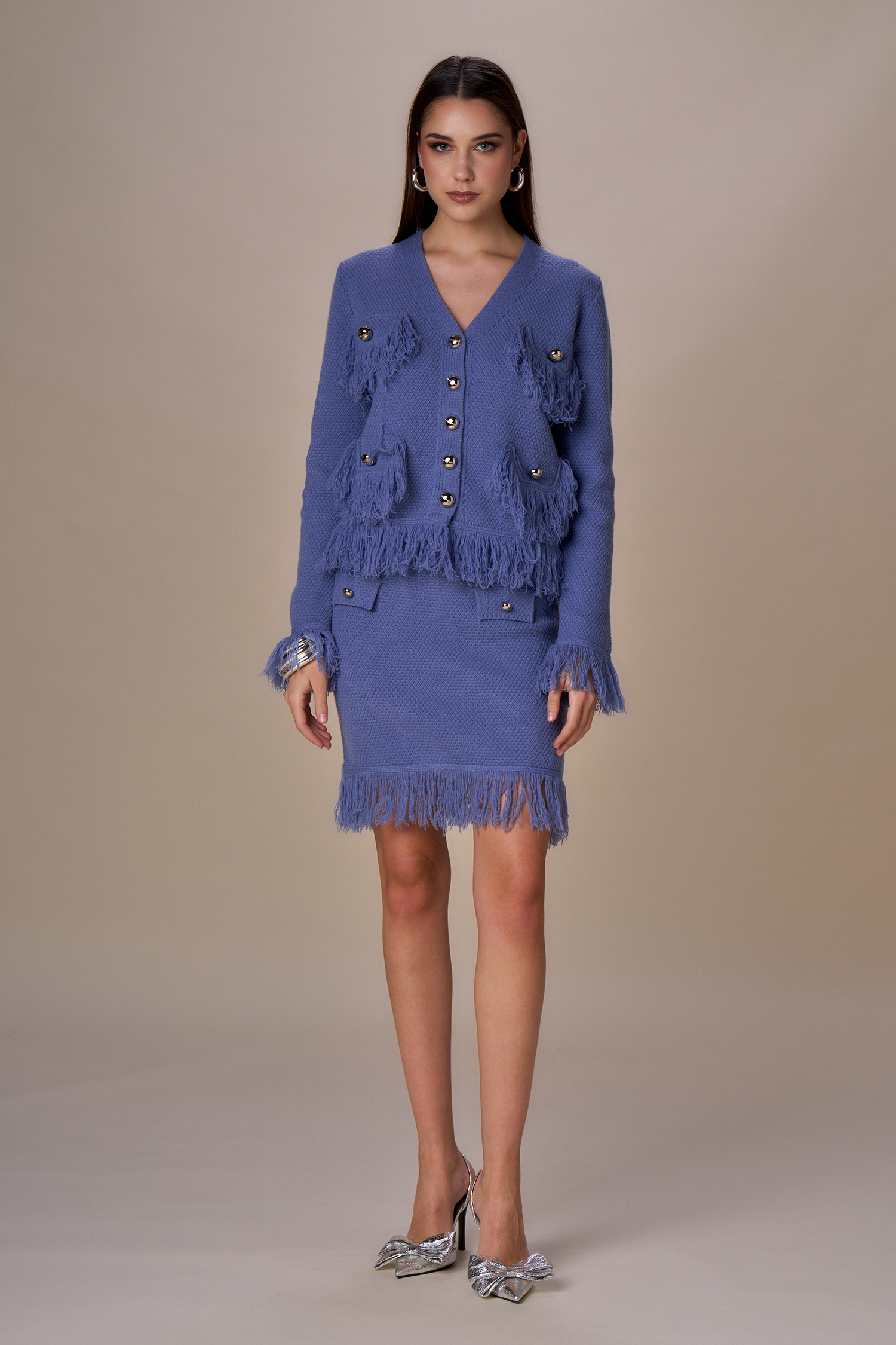 Giacca maglia frange - immagine 2