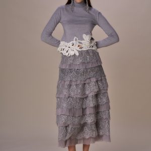 Gonna pizzo e strass