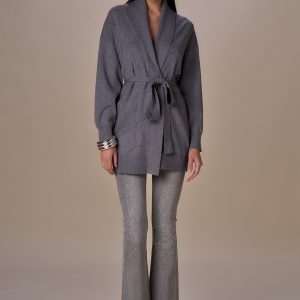 Maxi cardigan onde diamanti