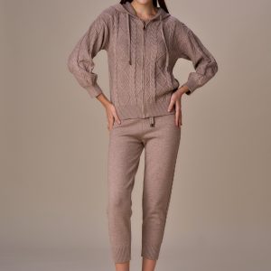 Pantalone gym maglia a trecce