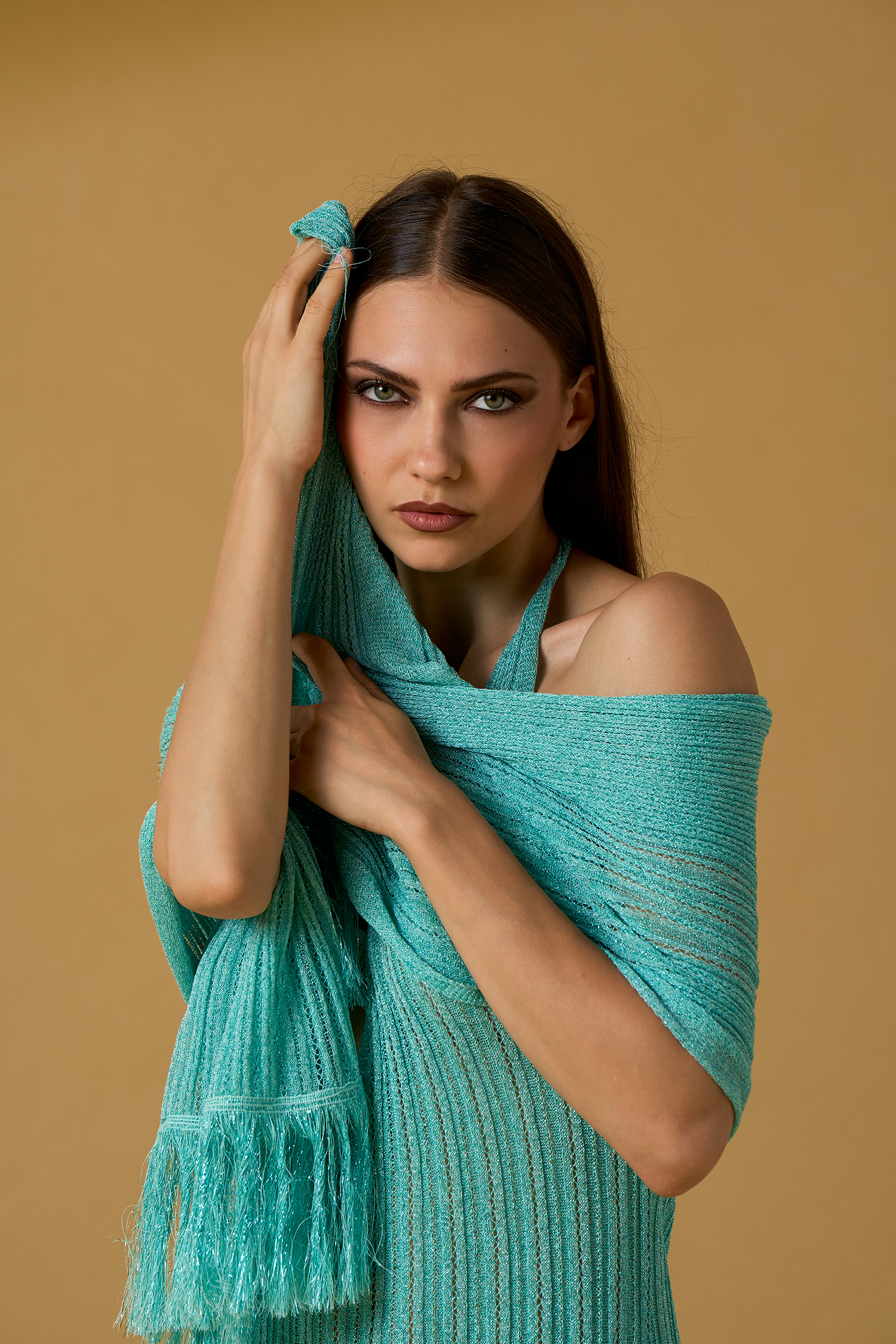 Stola lurex con frange - immagine 5