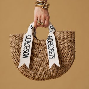 Borsa mezzaluna Nosecrets paglia