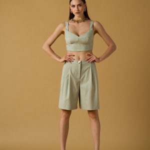 Top bustier gessato oro