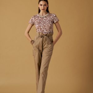 T-shirt collo perle maculata