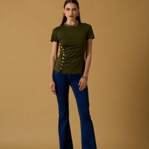 T-shirt bottoni apribile