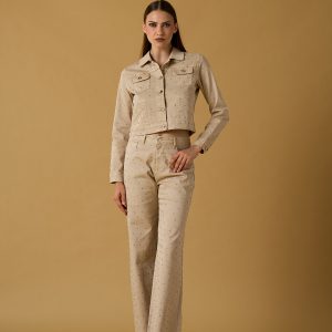 Giubbino drill con diamanti incastonati