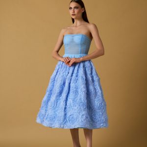 Abito lungo tulle con rose