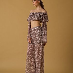 Camicia crop maniche campana