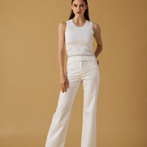 Pantalone drill gessato diamanti