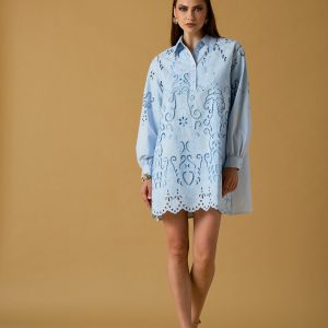 Abito camicia ricamo ajour