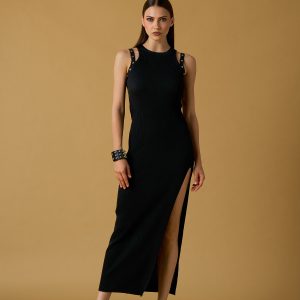 Abito lungo in maglia anelli