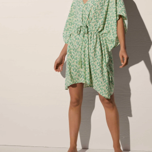 YSABEL MORA CAFTANO CON STAMPA FLOREALE VERDE 86006
