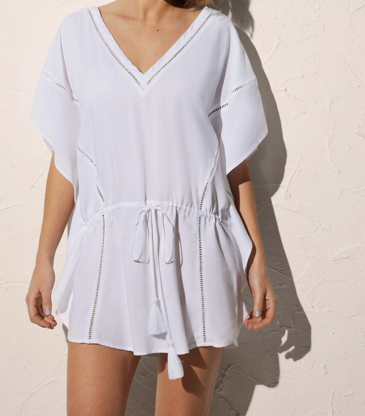 YSABEL MORA caftano corto bianco 86044