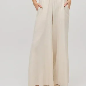 Ysabel Mora Pantaloni con apertura ampia in lino