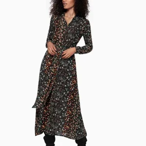 Abito lungo Donna fantasia floreale con cintura Losan art.922-7003AA