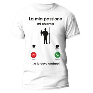 Tshirt Sport Divertente – Pescatore – La Mia Passione mi chiama e io Devo Andare – Idea Regalo Uomo