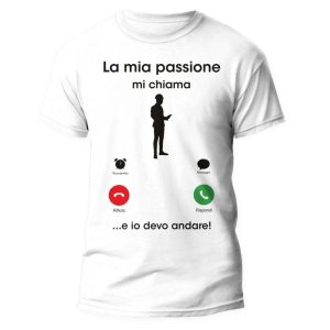Tshirt Mestieri Divertente – Ingegnere – La Mia Passione mi chiama e io Devo Andare – Idea Regalo Uomo