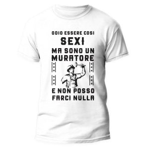 Maglietta Divertente Uomo – Odio essere così s*xy ma sono un Muratore e non posso farci nulla – Idee Regalo Uomo – Maglietta Mestieri – Idea Regalo Divertente Uomo