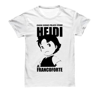 T-shirt Heidi – Sono felice come Heidi a Francoforte – Maglietta Uomo Donna Bimbo – Maglietta Heidi – Anni 80 – Cartoon