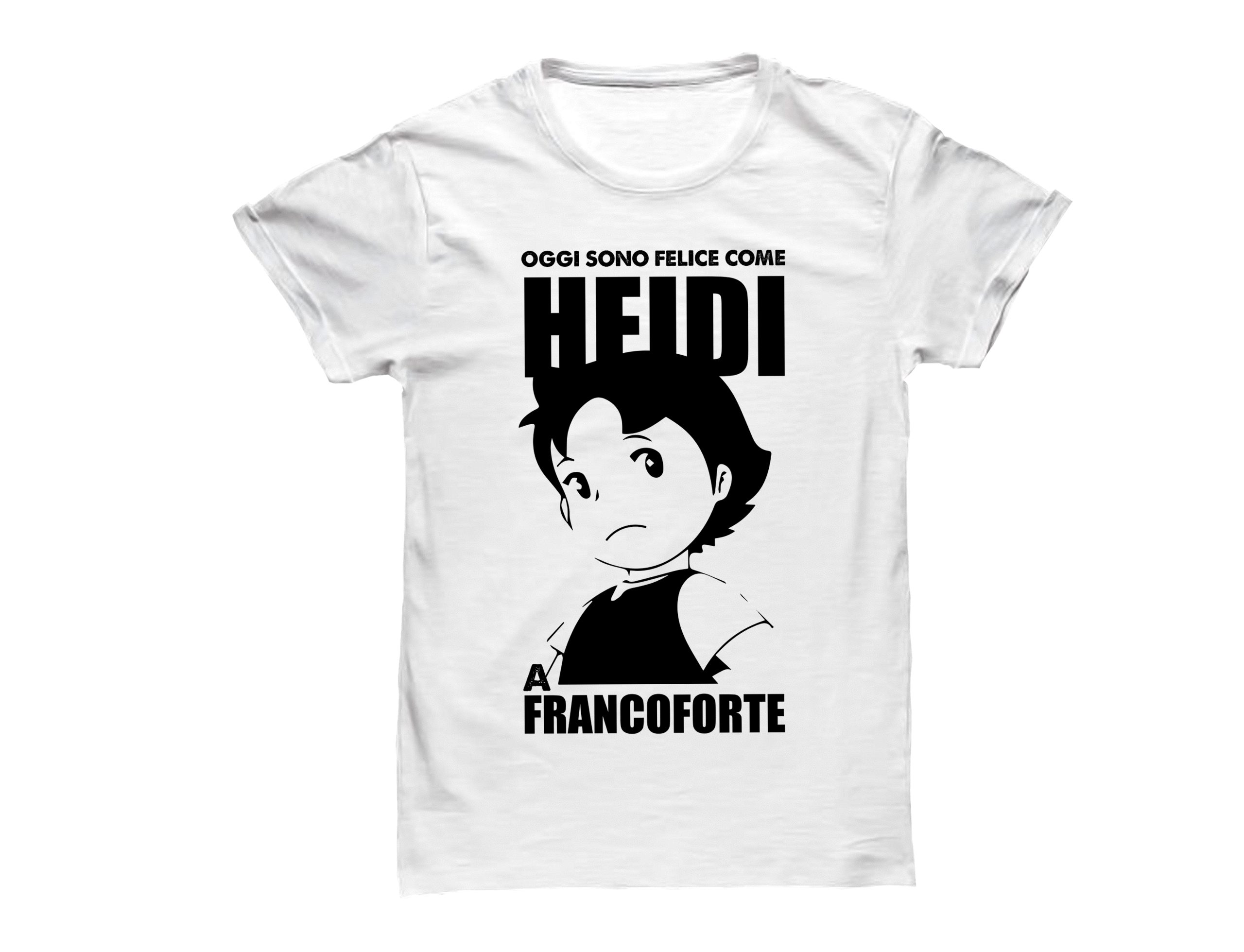 T-shirt Heidi – Sono felice come Heidi a Francoforte – Maglietta Uomo Donna Bimbo – Maglietta Heidi – Anni 80 – Cartoon - immagine 2