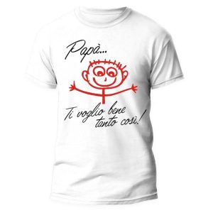 Maglietta Festa del Papà – Papà Ti Voglio Bene tanto Così – Festa del Papà – Idee Regalo Papà – Regalo Papà Originale – Papà Regalo Originale