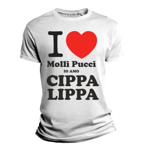Tshirt Amici Miei I Love Molli Pucci – io amo Cippa Lippa – Amici Miei – Magliette Simpatiche – Idea Regalo