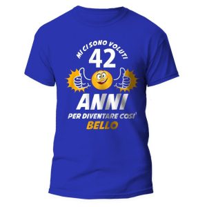 Maglietta Compleanno Uomo – Mi ci sono voluti 42 Anni per diventare così bello – Idee Regalo Uomo Compleanno – Tshirt Uomo Compleanno Divertenti – Idea Regalo Divertente Uomo