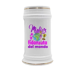 Boccale Fidanzata – Miglior Fidanzata del Mondo – Regali Fidanzata – Boccale in Ceramica Fidanzata – Idea Regalo Fidanzata – Boccale Compleanno Fidanzata – Regalo Compleanno Fidanzata