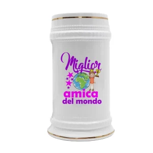 Boccale Amica – Miglior Amica del Mondo – Regali Amica – Boccale in Ceramica Amica – Idea Regalo Amica – Boccale Compleanno Amica – Regalo Compleanno Amica