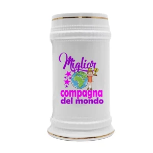 Boccale Compagna – Miglior Compagna del Mondo – Regali Compagna – Boccale Ceramica Compagna – Idea Regalo Compagna – Boccale Compleanno Compagna – Regalo Compleanno Compagna