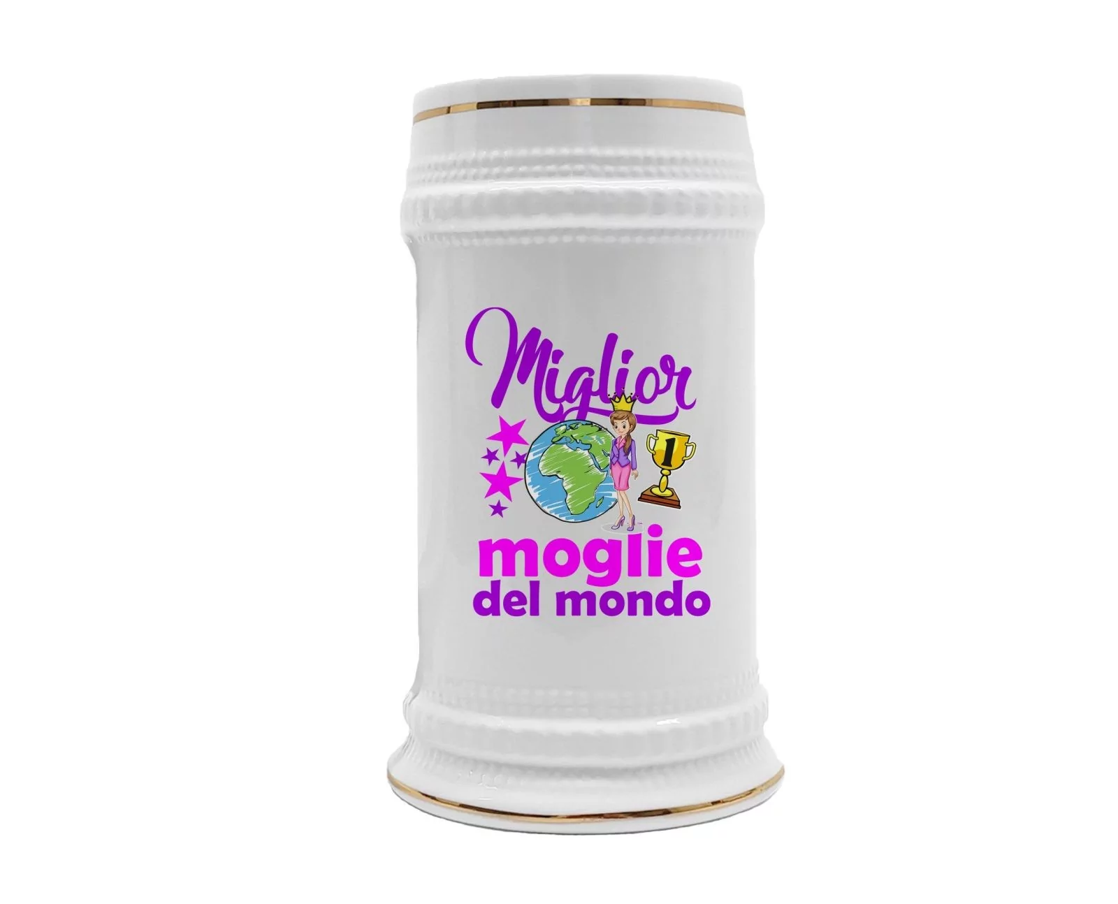 Boccale Moglie – Miglior Moglie del Mondo – Regali Moglie – Boccale in Ceramica Moglie – Idea Regalo Moglie – Boccale Compleanno Moglie – Regalo Compleanno Moglie - immagine 2